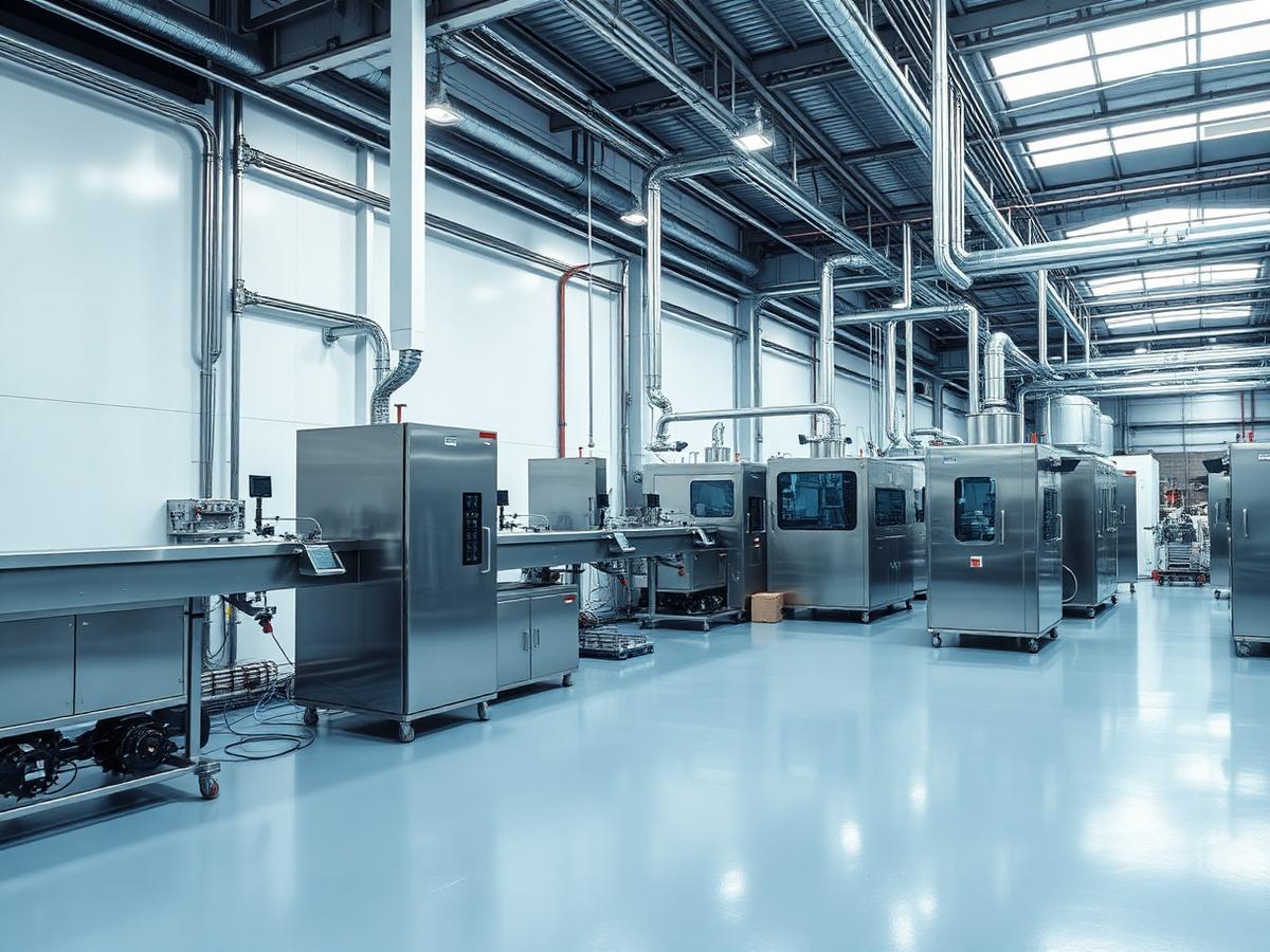 Moderne Produktionshalle mit Prozesskühlung